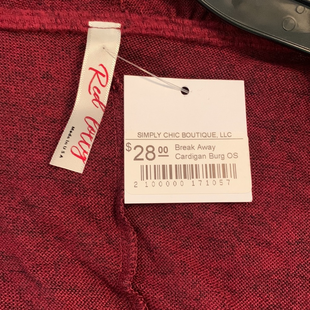Red long cardigan - Picture 3 of 3